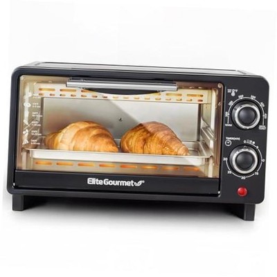 ETO490 9L/Countertop Toaster Oven with 30-Minute Timer, Adjustable 4 Slice