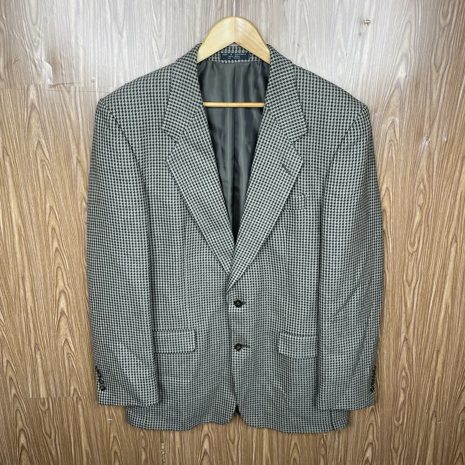 Abrigo deportivo Jones New York para hombre 40L verde multicolor lana texturizada dos botones Foto 2 de 4