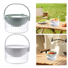 Salad Bowl Veggie Fruit Tray with Lid Snack Keeping Round Fruit Bowl Food