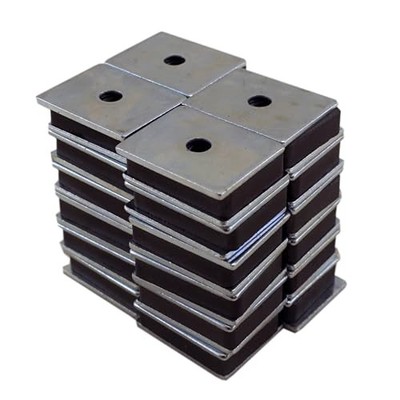 Ceramic Latch Magnet Assemblies - Rectangular with Center Hole, Zinc Plated, ...