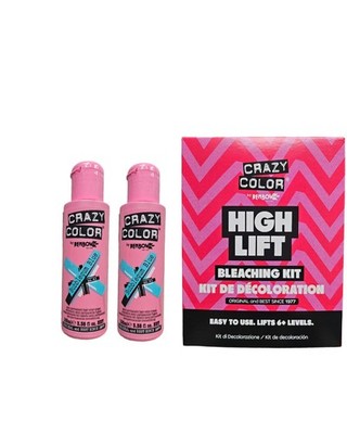 Crazy Color Semi-Permanent Conditioning Haarfarbe - 2x Bubblegum Blue&Bleaching Kit