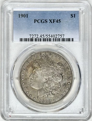 1901 MORGAN SILVER DOLLAR PCGS XF45