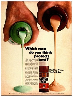 VTG 1970 Johnsons Weather Wax - Original Print Advertisement (8in X 11in)