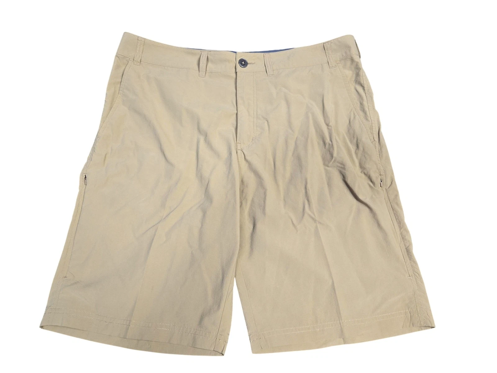 ExOfficio Shorts Mens 36 Beige Chino Nylon Lightweight Travel Hiking 10 Inseam