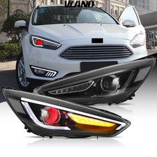 Pair Vland Led Projector Headlights For 2015-2018 Ford Focus 3th Gen Demon Eyes