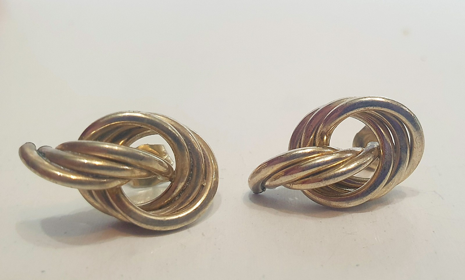 Modernist Interlocking Twisted Knot Sterling Silv… - image 1