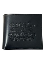 Ralph Lauren Bifold Leather Coin Wallet Black AUTHENTIC