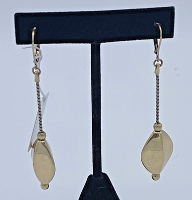 Linea by Louis Dell Olio  Gold Tone Tortue Drop Leverback Earrings 3'' Tall
