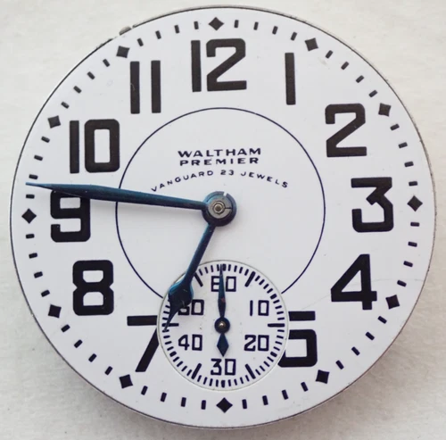 ANTIQUE 16s WALTHAM VANGUARD 23 JEWEL OPEN FACE RAILROAD POCKET WATCH MOVEMENT