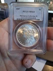 1887 MORGAN SILVER DOLLAR S$1 PCGS MS 64 Certified Coin