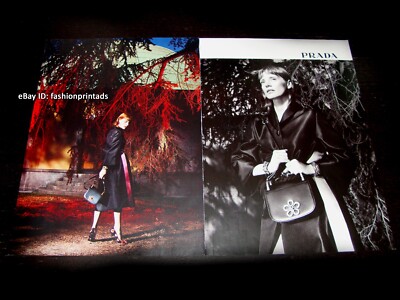 PRADA 2-Page PRINT AD Resort 2017 JESSICA CHASTAIN Willy Vanderperre REDHEAD