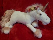 Folkmanis Puppet Unicorn with Music Box Spinning Tail Hand Puppet Flowers