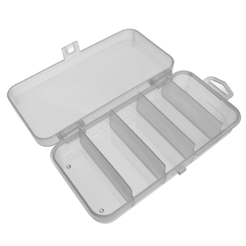 Plastic 5 Compartments Fishing Tackle Box Fish Lure Hook Bait Storage Case eBay