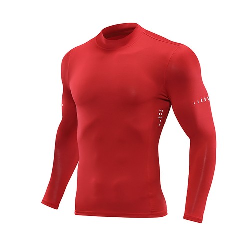 Camiseta para hombre UPF 50+ protección contra erupciones gimnasio deportes fitness cuello simulado top de secado rápido - Imagen 6 de 56