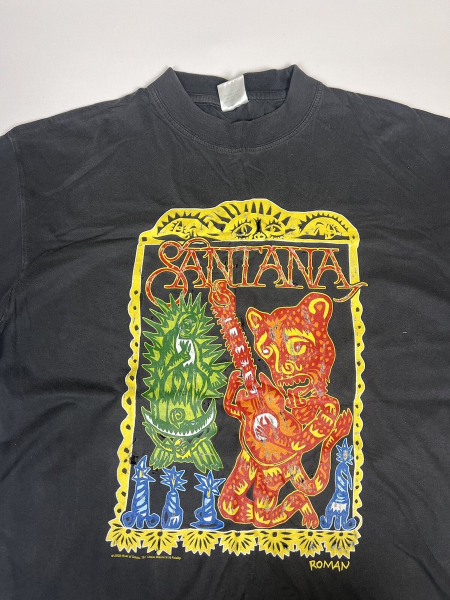 Vintage Carlos Santana MichaelRoman T-Shirt Sz L Y2K 2002Double