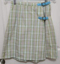 Vtg 70s Etonic Golf Skort Hidden Shorts Skirt Plaid Buckles Athletic Size 10