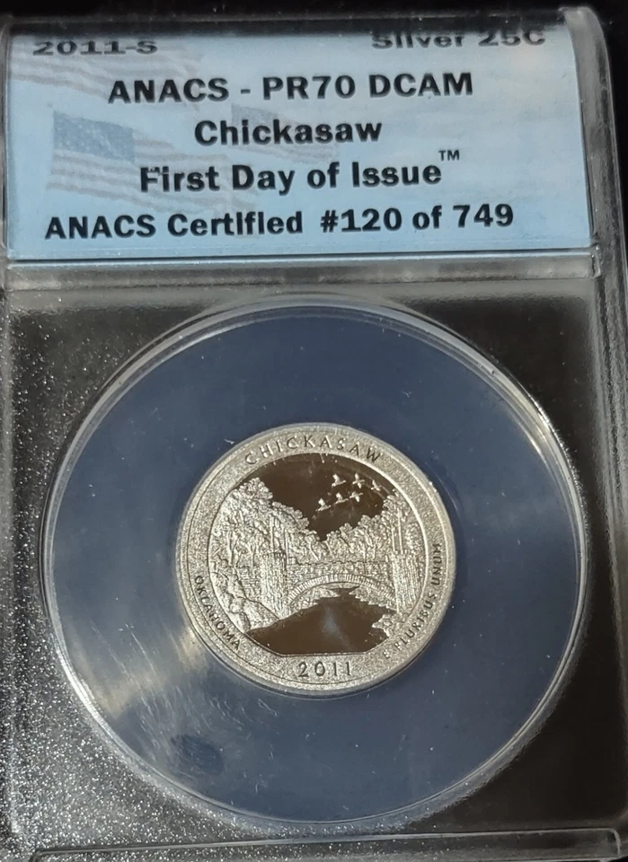 2011 -S  National  Parks(5)- Coin  Set- ANACS   PR 70 DCAM FDOI - Image 3 of 4
