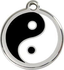 Ying Yang Dog Cat Pet ID Tag Charm Personalized - Red Dingo Lifetime Guarantee