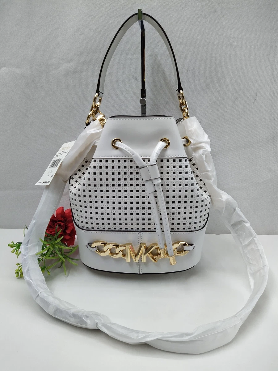 Michael Kors Greenwich Shoulder Bag Optic White Colour: Optic White