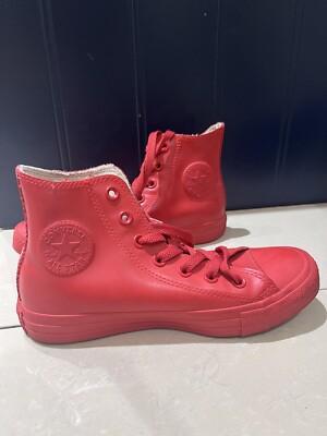 Red Converse High Tops Uk All Rubber Chucks Waterproof Limited design  UK