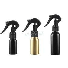 Black Gold Aluminium Spray Bottle with Trigger Sprayer Metal Bottles Travel