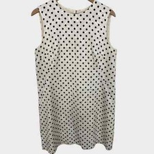 Dolce & Gabbana White Black Polka Dot White Floral Jacquard Shift Dress Size 46