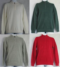 Club Room Men's 1/4-Zip Textured Cotton Pullover Sweater, Assorted Colors