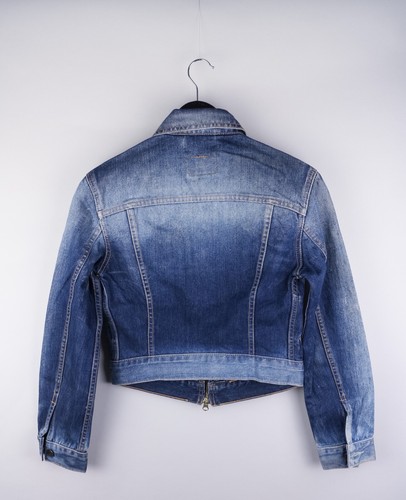 Levi Strauss & Co Girls Denim Biker Jacket Leisure Casual Blue Cotton size S - Picture 3 of 6