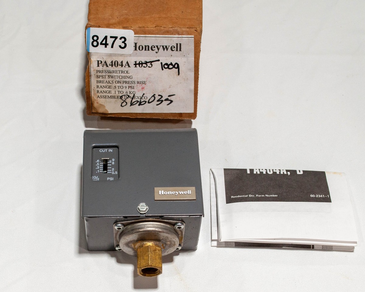 Honeywell PA404 A1033 Druckkontrollschalter – Für HLK-Systeme (Heizung, Lüftung, Klima) | SPST, 2–15 Psi