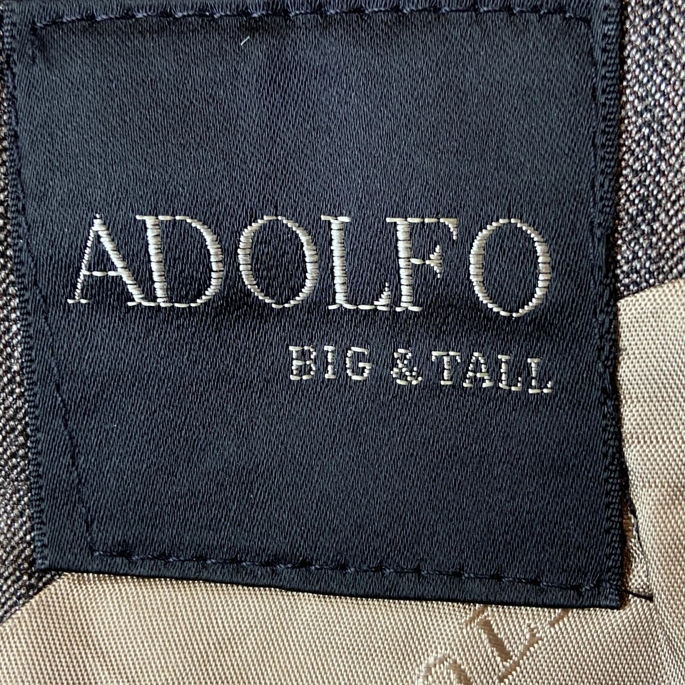 Blazer Adolfo Hombre 46R Gris Rayas Abrigo Deportivo Dos Botones Lino Foto 3 de 4