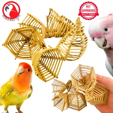 Bonka Bird Toys 3342 Pk6 Vine Caps Foot Talon Craft Part Hand Woven Parrot Cage
