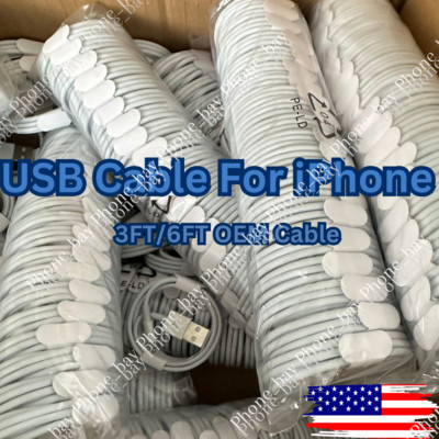 1-1000 Lot USB Cable For Apple iPhone 14 13 12 Pro Max XR XS 6 8 7 Charger Cord