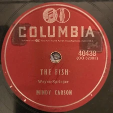 Mindy Carson - The Fish / Bring Me Your Love 1955 Shellac, 10" Columbia 40438 Ve