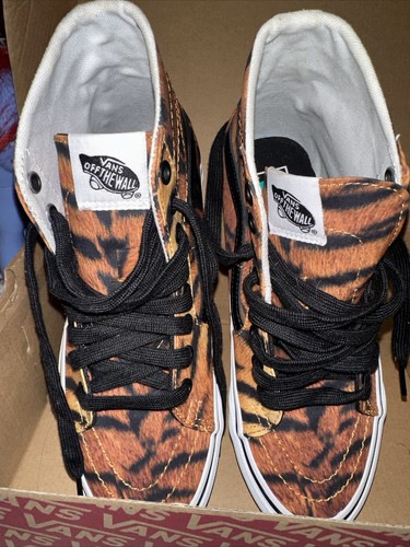 Vans Custom Unisex Tiger Print High Top Size 8 With Box - Picture 10 of 15