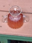 Two-Toned Orange & Clear Glass Loving Cup Trophy 3.5" Tall 5" Wide 3.5" Across — photo 4