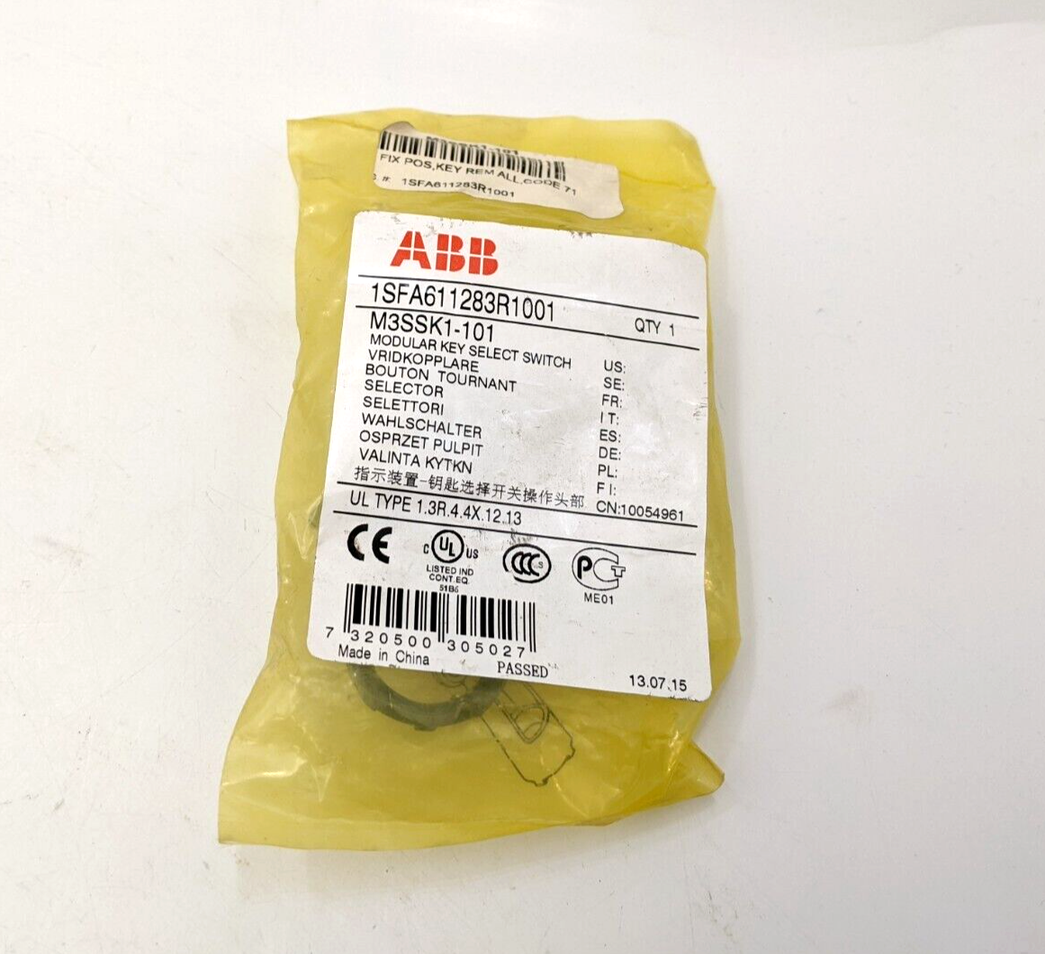 ABB M3SSK1-101 Modular Key Select Switch 3 Position Selector Operating ...