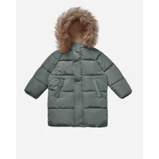 NWT RYLEE CRU long down puffer jacket  marine green 8-9 y boy girl