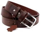 Men's Genuine Buffalo Leather Belt Full Grain 1 1/2" width Handmade by Amish USA