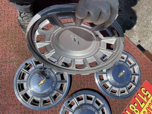 1980-85 Chevrolet Citation Hubcaps Set 4 13” Used Corvair Retro Stainless Rare - Bild 6 von 6