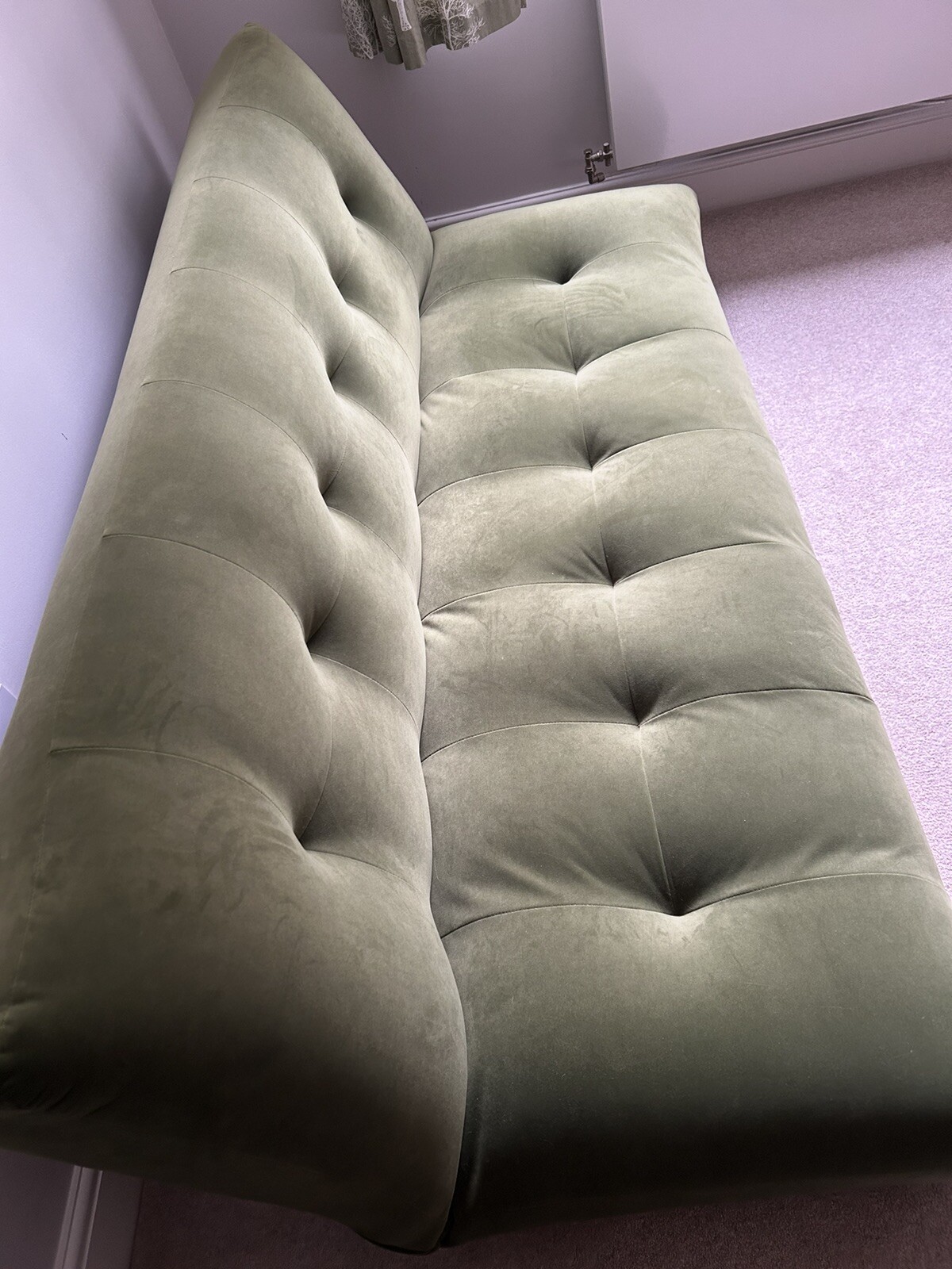 Habitat Kota 3 Seater Velvet Clic Clac Sofa Bed Green eBay