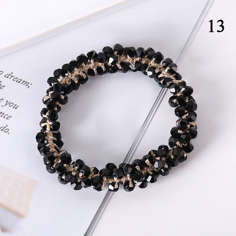 Hair Accessories Crystal Pearls Hair Rope Rhinestone Ponytail Holder