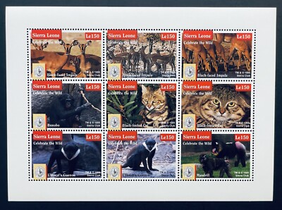 SIERRA LEONE SIERRA CLUB STAMPS SHEET 1995 MNH WILD ANIMALS WILDLIFE ...