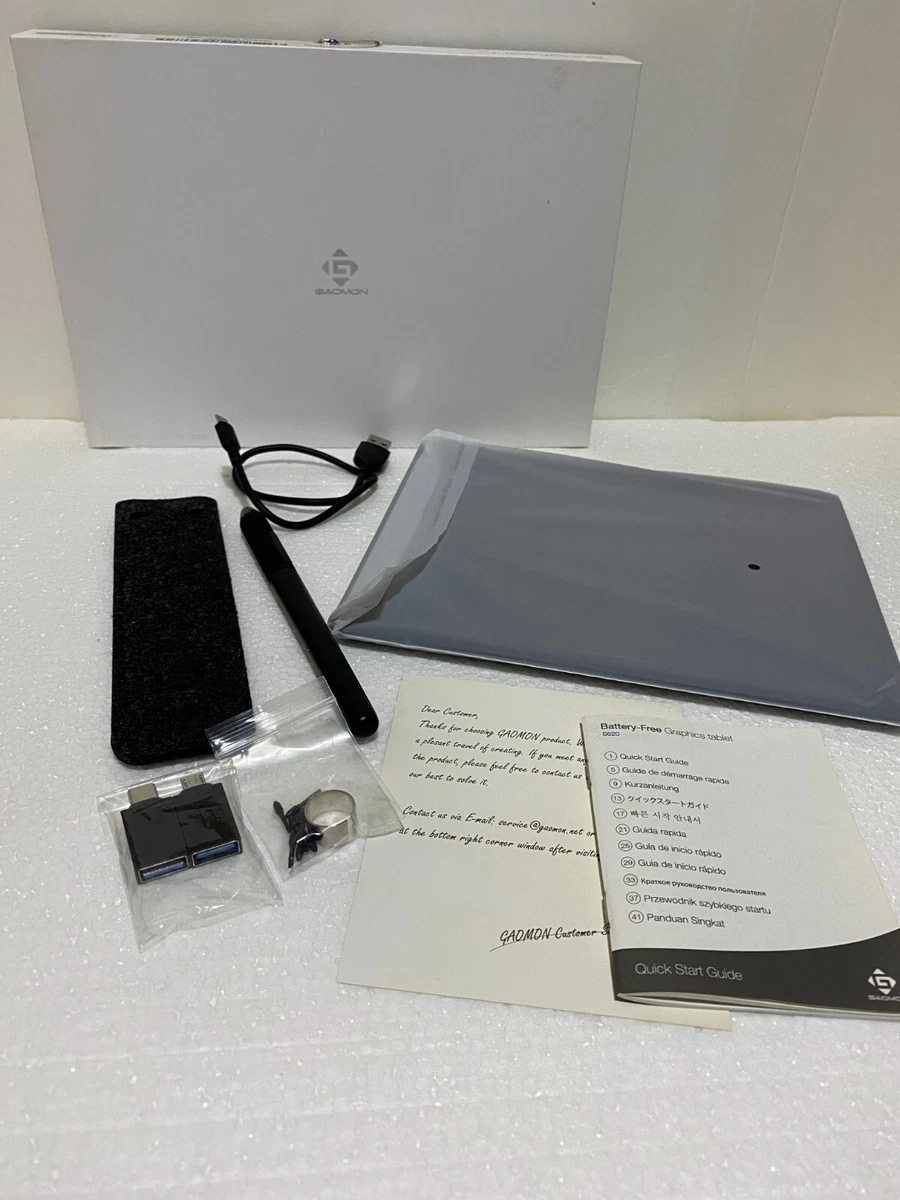 GAOMON S620 Digital Graphic Tablet For Drawing Battery-Free - Used.
