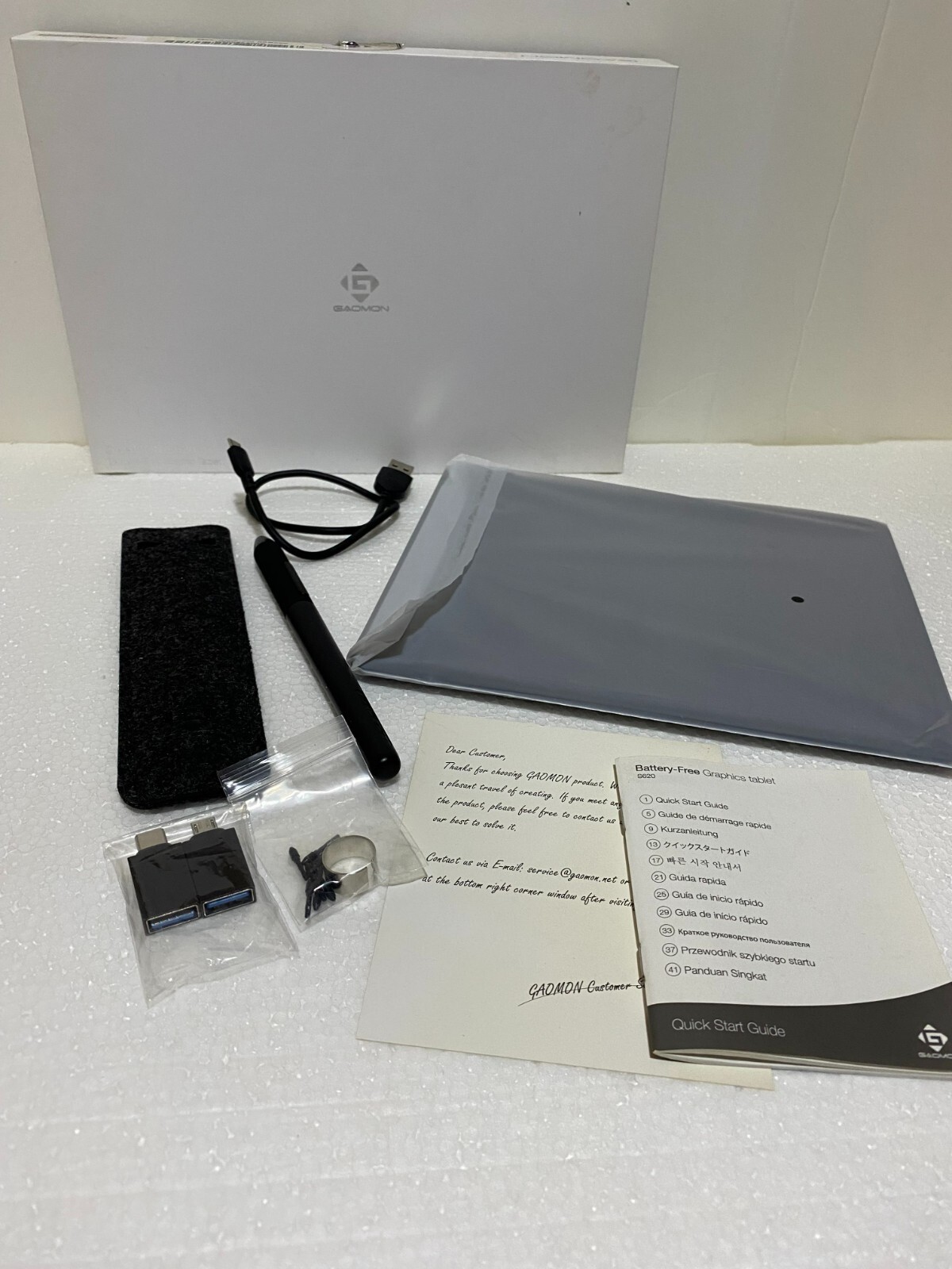 GAOMON S620 Digital Graphic Tablet For Drawing Battery-Free - Used.