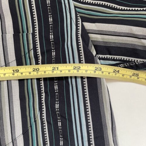 David Smith Shirt Mens Large Navy Blue Grey Striped Long Sleeve Button Up Casual - Picture 5 of 9