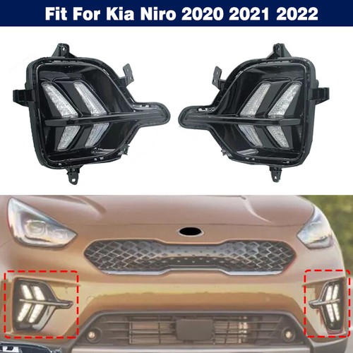 LED Front Bumper Daytime Running Lights DRL Fog Lamp For Kia Niro 2020 2021 2022 - Picture 5 of 6