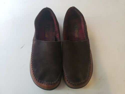 L.B Evans Brown Suede Leather Slip On Loafer Slippers  whipstitch Mens Sz 10M - Picture 1 of 7