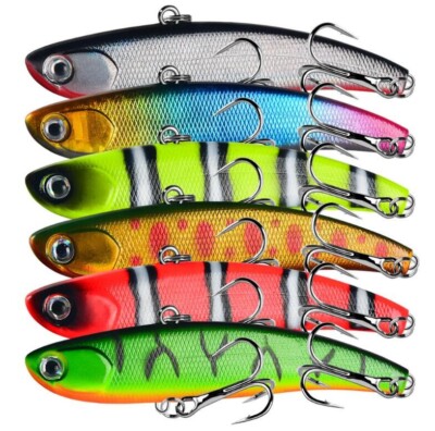 6PCS Fishing Lures Wobblers Sinking VIB 16.4g Crankbait Carp Hard Bait Saltwater