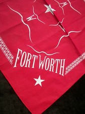 Fort Worth Bandana Red White 22 inch square
