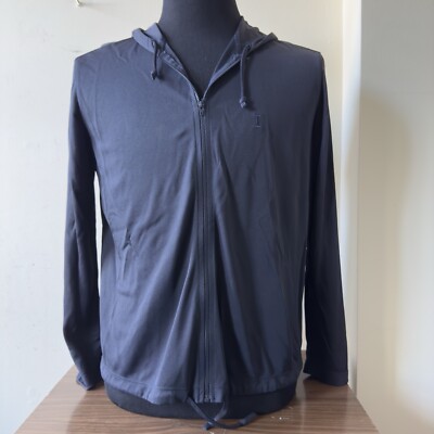 Iceberg Jacket Mens 44 Navy Blue Full Zip Rayon Blend Long-Sleeved Casual Hoodie